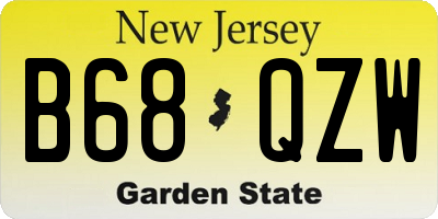 NJ license plate B68QZW
