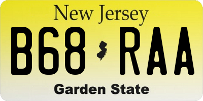 NJ license plate B68RAA