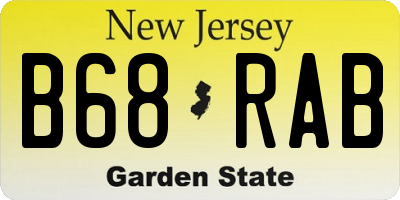 NJ license plate B68RAB