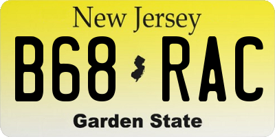 NJ license plate B68RAC