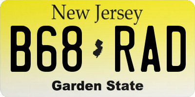 NJ license plate B68RAD