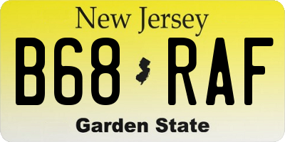 NJ license plate B68RAF
