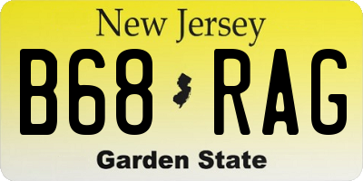 NJ license plate B68RAG