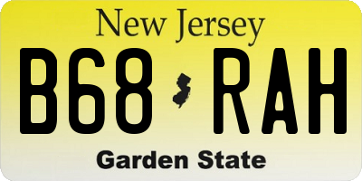 NJ license plate B68RAH