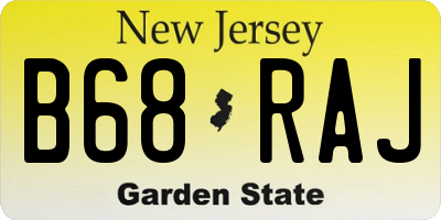 NJ license plate B68RAJ
