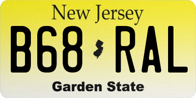 NJ license plate B68RAL