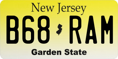 NJ license plate B68RAM