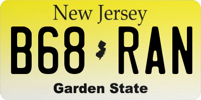 NJ license plate B68RAN