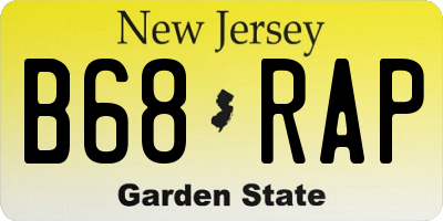 NJ license plate B68RAP