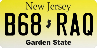 NJ license plate B68RAQ