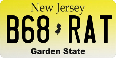 NJ license plate B68RAT