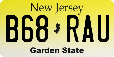 NJ license plate B68RAU