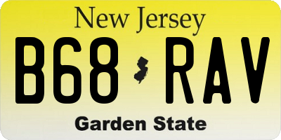 NJ license plate B68RAV