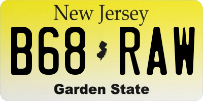 NJ license plate B68RAW