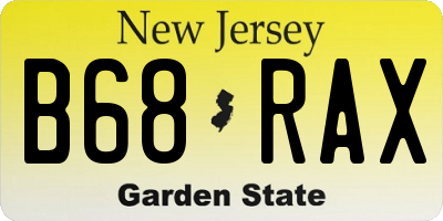 NJ license plate B68RAX