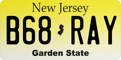 NJ license plate B68RAY