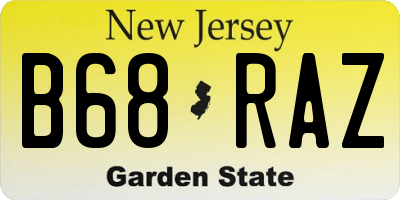 NJ license plate B68RAZ
