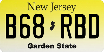 NJ license plate B68RBD