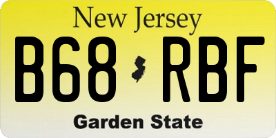 NJ license plate B68RBF