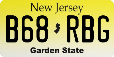 NJ license plate B68RBG