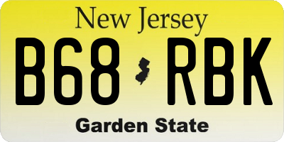NJ license plate B68RBK
