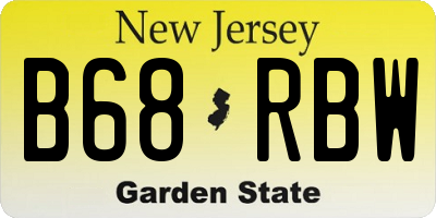 NJ license plate B68RBW