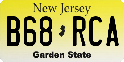 NJ license plate B68RCA