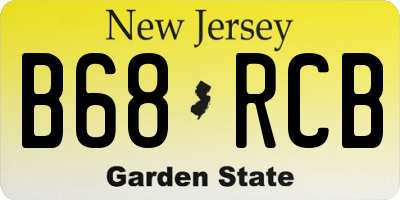NJ license plate B68RCB