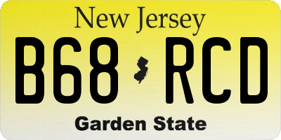 NJ license plate B68RCD