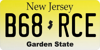 NJ license plate B68RCE