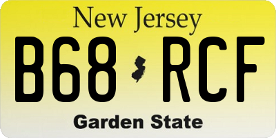 NJ license plate B68RCF
