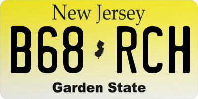 NJ license plate B68RCH