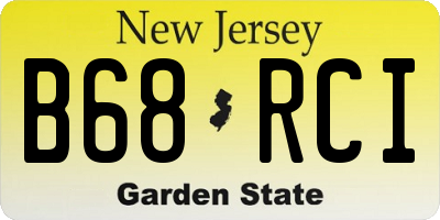 NJ license plate B68RCI