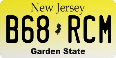 NJ license plate B68RCM