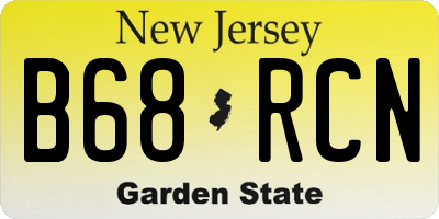 NJ license plate B68RCN