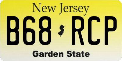 NJ license plate B68RCP