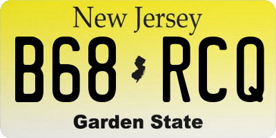NJ license plate B68RCQ