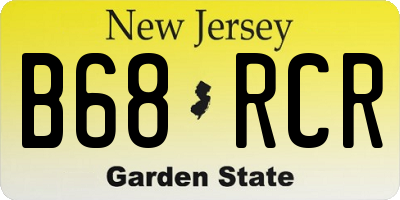 NJ license plate B68RCR