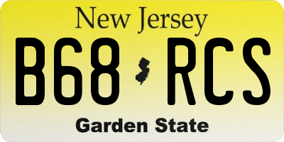 NJ license plate B68RCS