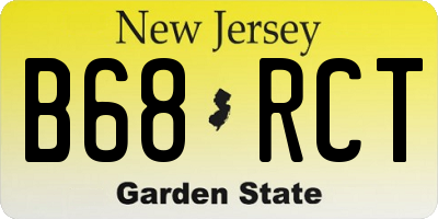 NJ license plate B68RCT