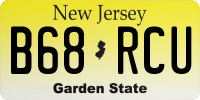 NJ license plate B68RCU
