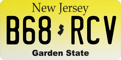 NJ license plate B68RCV