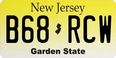 NJ license plate B68RCW