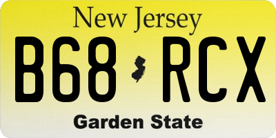NJ license plate B68RCX