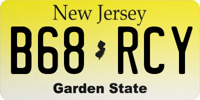NJ license plate B68RCY