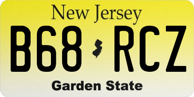 NJ license plate B68RCZ