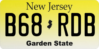 NJ license plate B68RDB