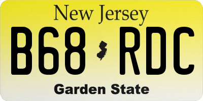 NJ license plate B68RDC