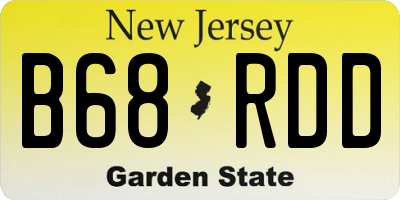 NJ license plate B68RDD