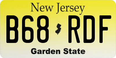 NJ license plate B68RDF